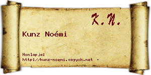 Kunz Noémi névjegykártya
